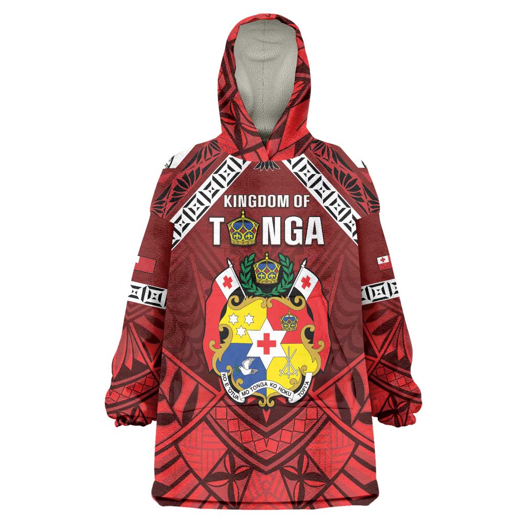 Tonga Emancipation Day Wearable Blanket Hoodie Tongan Kupesi Pattern