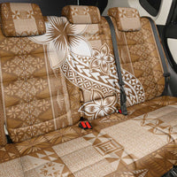 Tonga Kupesi Ngatu Back Car Seat Cover Vintage Brown Plumeria