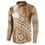 Tonga Kupesi Ngatu Button Sweatshirt Vintage Brown Plumeria