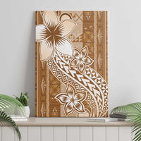 Tonga Kupesi Ngatu Canvas Wall Art Vintage Brown Plumeria