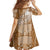 Tonga Kupesi Ngatu Family Matching Mermaid Dress and Hawaiian Shirt Vintage Brown Plumeria
