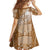 Tonga Kupesi Ngatu Family Matching Puletasi and Hawaiian Shirt Vintage Brown Plumeria