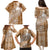 Tonga Kupesi Ngatu Family Matching Puletasi and Hawaiian Shirt Vintage Brown Plumeria
