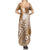Tonga Kupesi Ngatu Family Matching Summer Maxi Dress and Hawaiian Shirt Vintage Brown Plumeria