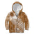 Tonga Kupesi Ngatu Kid Hoodie Vintage Brown Plumeria