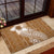 Tonga Kupesi Ngatu Rubber Doormat Vintage Brown Plumeria