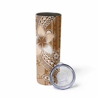 Tonga Kupesi Ngatu Skinny Tumbler Vintage Brown Plumeria