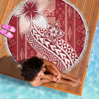 Tonga Kupesi Ngatu Beach Blanket Vintage Red Plumeria