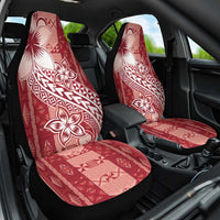 Tonga Kupesi Ngatu Car Seat Cover Vintage Red Plumeria