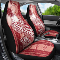 Tonga Kupesi Ngatu Car Seat Cover Vintage Red Plumeria