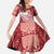 Tonga Kupesi Ngatu Family Matching Mermaid Dress and Hawaiian Shirt Vintage Red Plumeria