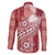Tonga Kupesi Ngatu Family Matching Mermaid Dress and Hawaiian Shirt Vintage Red Plumeria