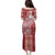 Tonga Kupesi Ngatu Family Matching Puletasi and Hawaiian Shirt Vintage Red Plumeria