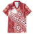 Tonga Kupesi Ngatu Family Matching Summer Maxi Dress and Hawaiian Shirt Vintage Red Plumeria