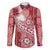 Tonga Kupesi Ngatu Family Matching Summer Maxi Dress and Hawaiian Shirt Vintage Red Plumeria