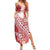 Tonga Kupesi Ngatu Family Matching Summer Maxi Dress and Hawaiian Shirt Vintage Red Plumeria