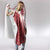Tonga Kupesi Ngatu Hooded Blanket Vintage Red Plumeria