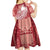 Tonga Kupesi Ngatu Kid Short Sleeve Dress Vintage Red Plumeria