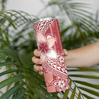 Tonga Kupesi Ngatu Skinny Tumbler Vintage Red Plumeria