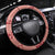 Tonga Kupesi Ngatu Steering Wheel Cover Vintage Red Plumeria