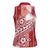 Tonga Kupesi Ngatu Women Sleeveless Polo Shirt Vintage Red Plumeria