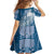 Tonga Kupesi Ngatu Family Matching Mermaid Dress and Hawaiian Shirt Vintage Blue Plumeria