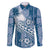 Tonga Kupesi Ngatu Family Matching Puletasi and Hawaiian Shirt Vintage Blue Plumeria