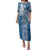Tonga Kupesi Ngatu Family Matching Puletasi and Hawaiian Shirt Vintage Blue Plumeria