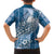 Tonga Kupesi Ngatu Family Matching Tank Maxi Dress and Hawaiian Shirt Vintage Blue Plumeria