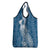 Tonga Kupesi Ngatu Grocery Bag Vintage Blue Plumeria