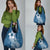 Tonga Kupesi Ngatu Grocery Bag Vintage Blue Plumeria