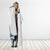 Tonga Kupesi Ngatu Hooded Blanket Vintage Blue Plumeria