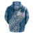 Tonga Kupesi Ngatu Hoodie Vintage Blue Plumeria