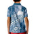 Tonga Kupesi Ngatu Kid Polo Shirt Vintage Blue Plumeria