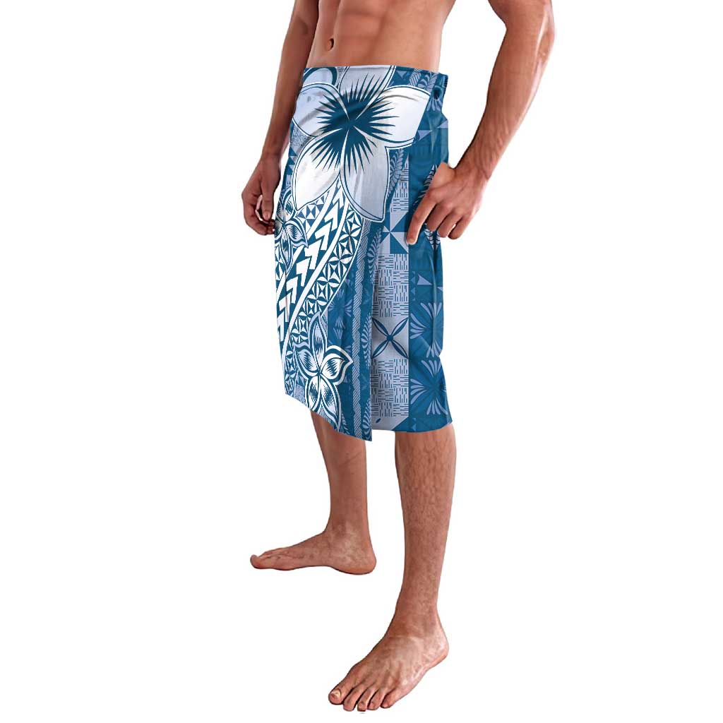 Tonga Kupesi Ngatu Lavalava Vintage Blue Plumeria