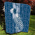 Tonga Kupesi Ngatu Quilt Vintage Blue Plumeria