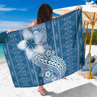 Tonga Kupesi Ngatu Sarong Vintage Blue Plumeria