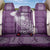 Tonga Kupesi Ngatu Back Car Seat Cover Vintage Purple Plumeria