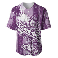Tonga Kupesi Ngatu Baseball Jersey Vintage Purple Plumeria