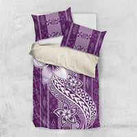 Tonga Kupesi Ngatu Bedding Set Vintage Purple Plumeria