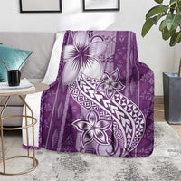 Tonga Kupesi Ngatu Blanket Vintage Purple Plumeria
