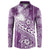 Tonga Kupesi Ngatu Button Sweatshirt Vintage Purple Plumeria