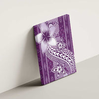 Tonga Kupesi Ngatu Canvas Wall Art Vintage Purple Plumeria