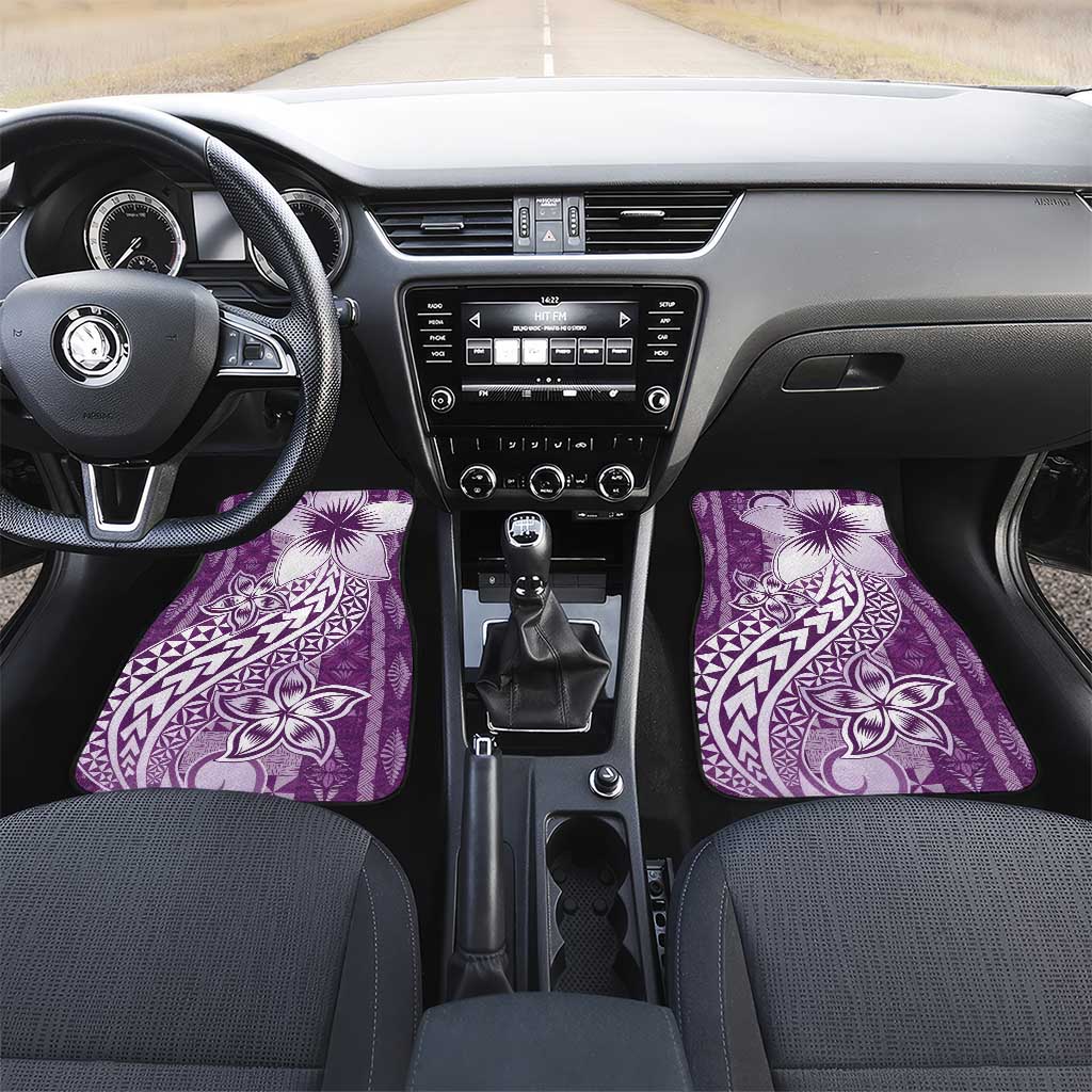 Tonga Kupesi Ngatu Car Mats Vintage Purple Plumeria