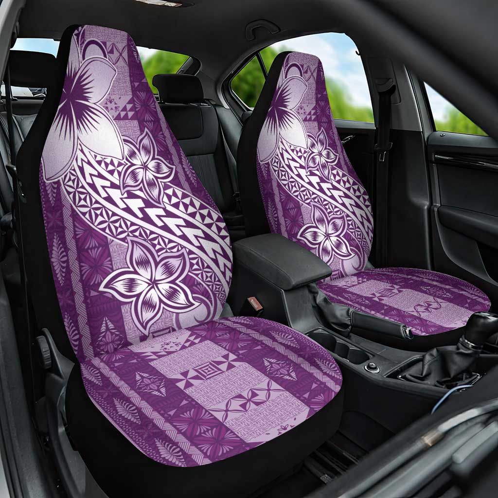 Tonga Kupesi Ngatu Car Seat Cover Vintage Purple Plumeria