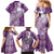 Tonga Kupesi Ngatu Family Matching Mermaid Dress and Hawaiian Shirt Vintage Purple Plumeria