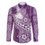 Tonga Kupesi Ngatu Family Matching Mermaid Dress and Hawaiian Shirt Vintage Purple Plumeria