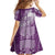 Tonga Kupesi Ngatu Family Matching Off Shoulder Short Dress and Hawaiian Shirt Vintage Purple Plumeria