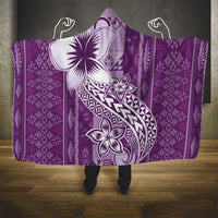 Tonga Kupesi Ngatu Hooded Blanket Vintage Purple Plumeria