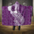 Tonga Kupesi Ngatu Hooded Blanket Vintage Purple Plumeria